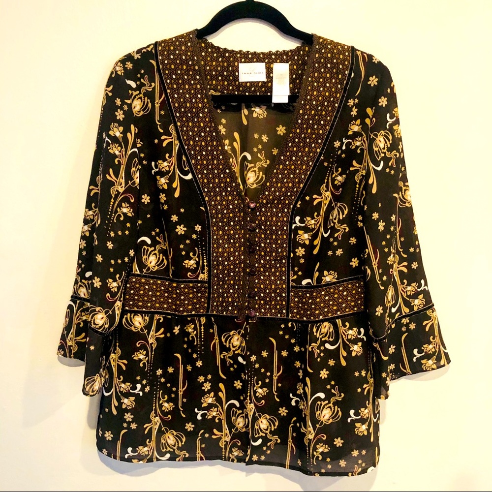 Emma James size 14 Victorian style blouse long sl